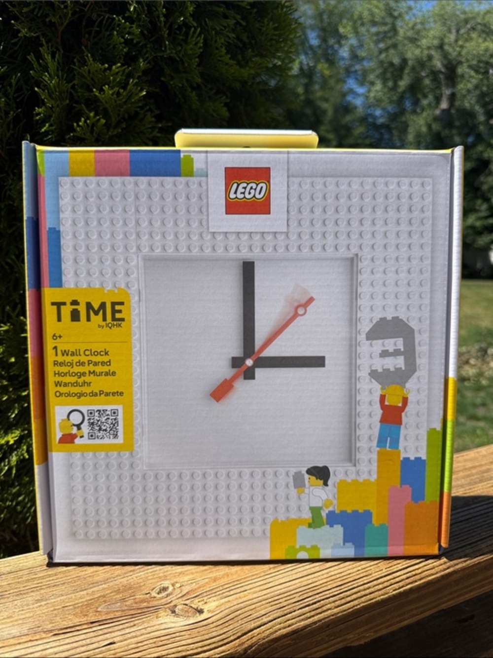 Lego Wall Clock with White Base and Red Accent